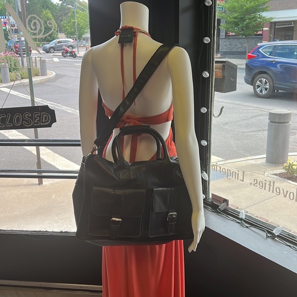 100% genuine leather bag with shoulder strap, multiple zip, polka dots - Picture 6 of 12